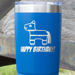 Pinata Birthday 20 oz Stainless Steel Tumbler - Royal Blue - Single Sided (Personalized)