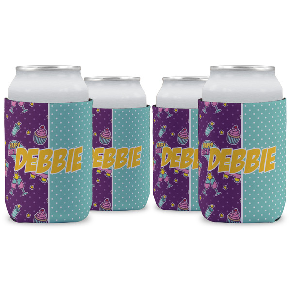 Custom Pinata Birthday Can Cooler (12 oz) - Set of 4 w/ Name or Text