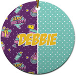 Pinata Birthday Round Ceramic Ornament w/ Name or Text