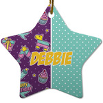 Pinata Birthday Star Ceramic Ornament w/ Name or Text