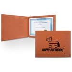 Pinata Birthday Leatherette Certificate Holder - Front (Personalized)