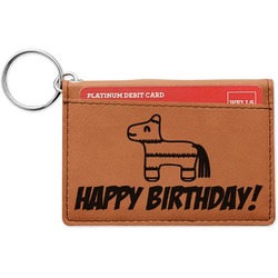 Pinata Birthday Leatherette Keychain ID Holder - Double Sided (Personalized)