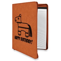 Pinata Birthday Leatherette Zipper Portfolio with Notepad (Personalized)