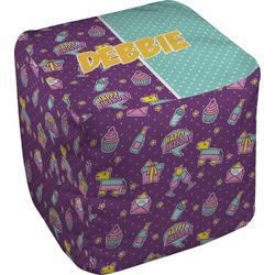 Pinata Birthday Cube Pouf Ottoman (Personalized)