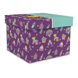 Pinata Birthday Gift Box with Lid - Canvas Wrapped - Large (Personalized)