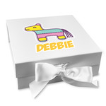 Pinata Birthday Gift Box with Magnetic Lid - White (Personalized)