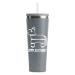 Pinata Birthday RTIC Everyday Tumbler with Straw - 28oz - Grey - Single-Sided (Personalized)