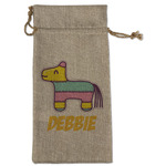 Pinata Birthday Large Burlap Gift Bag - Front (Personalized)