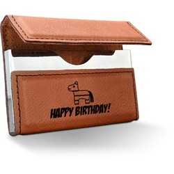 Pinata Birthday Leatherette Business Card Holder - Double Sided (Personalized)