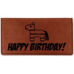 Pinata Birthday Leatherette Checkbook Holder - Double Sided (Personalized)