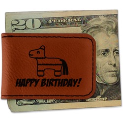 Pinata Birthday Leatherette Magnetic Money Clip - Double Sided (Personalized)