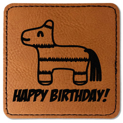 Pinata Birthday Faux Leather Iron On Patch - Square (Personalized)