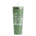 Pinata Birthday RTIC Everyday Tumbler with Straw - 28oz - Light Green - Double-Sided (Personalized)