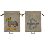 Pinata Birthday Medium Burlap Gift Bag - Front & Back (Personalized)