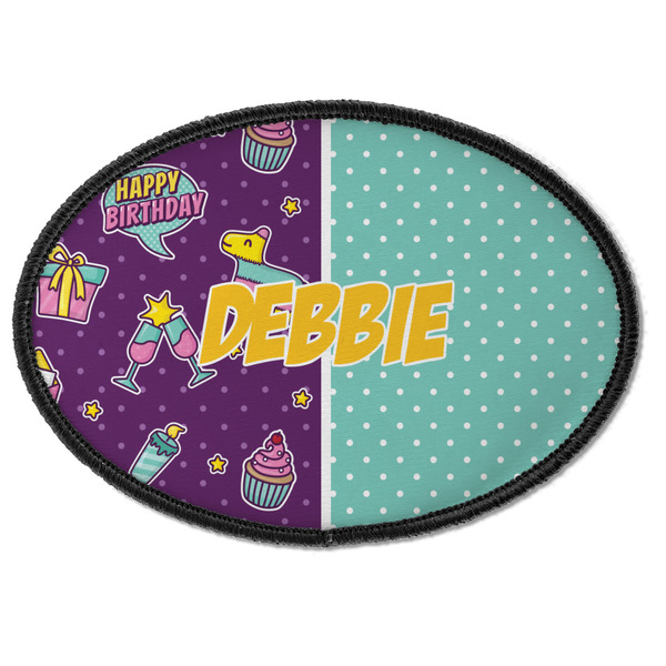 Custom Pinata Birthday Iron On Oval Patch w/ Name or Text