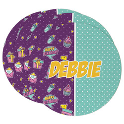 Pinata Birthday Round Paper Coasters w/ Name or Text