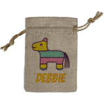 Pinata Birthday Small Burlap Gift Bag - Front (Personalized)