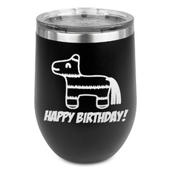 Pinata Birthday Stemless Stainless Steel Wine Tumbler - Black - Single Sided (Personalized)