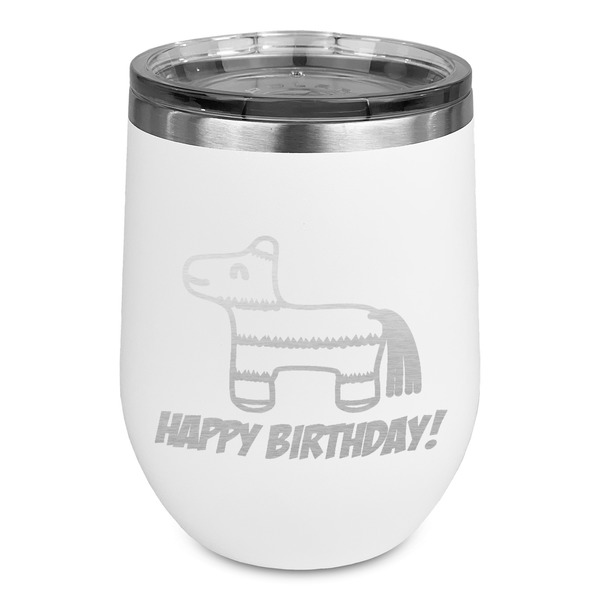 Custom Pinata Birthday Stemless Stainless Steel Wine Tumbler - White - Single Sided (Personalized)