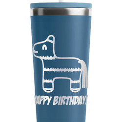 Pinata Birthday RTIC Everyday Tumbler with Straw - 28oz - Steel Blue - Double-Sided (Personalized)