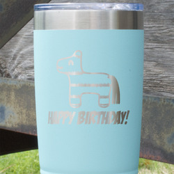 Pinata Birthday 20 oz Stainless Steel Tumbler - Teal - Double Sided (Personalized)