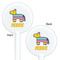 Pinata Birthday White Plastic 5.5" Stir Stick - Double Sided - Round - Front & Back