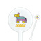 Pinata Birthday White Plastic 5.5" Stir Stick - Round - Closeup