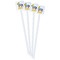 Pinata Birthday White Plastic Stir Stick - Double Sided - Square - Front