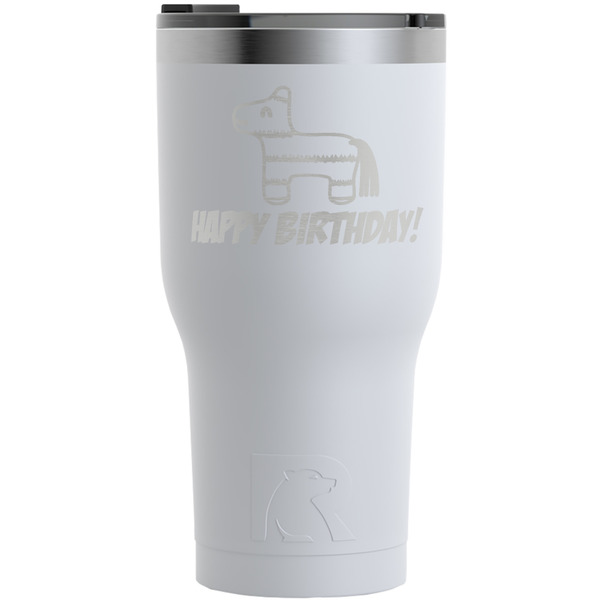 Custom Pinata Birthday RTIC Tumbler - White - Engraved Front (Personalized)