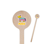 Pinata Birthday 6" Round Wooden Stir Sticks - Double Sided (Personalized)