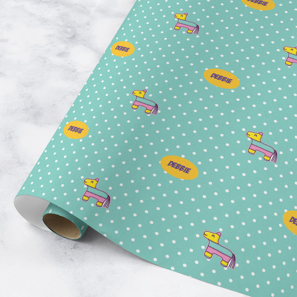 Custom Pinata Birthday Wrapping Paper Roll - Medium - Matte (Personalized)