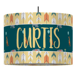 Animal Friend Birthday 16" Drum Pendant Lamp - Fabric (Personalized)