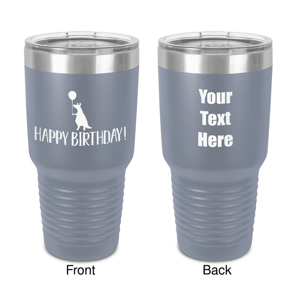 Custom Animal Friend Birthday 30 oz Stainless Steel Tumbler - Grey - Double-Sided (Personalized)