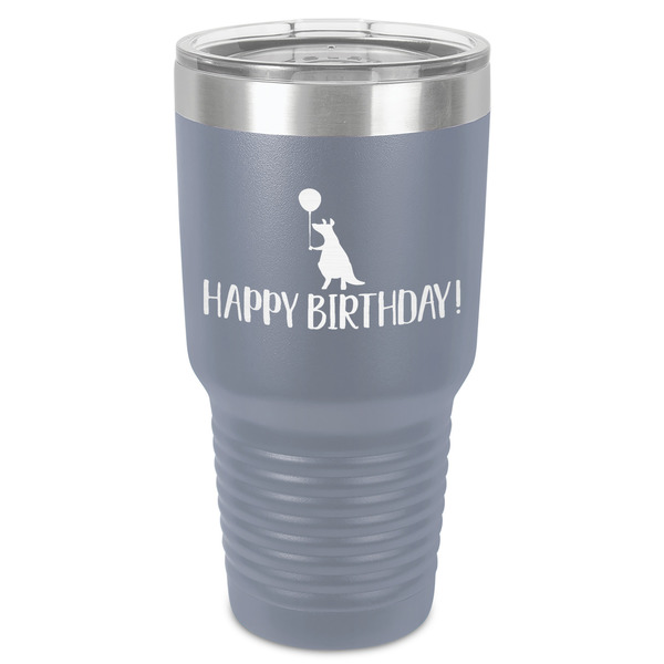 Custom Animal Friend Birthday 30 oz Stainless Steel Tumbler - Grey - Single-Sided (Personalized)