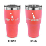 Animal Friend Birthday 30 oz Stainless Steel Tumbler - Coral - Double Sided (Personalized)