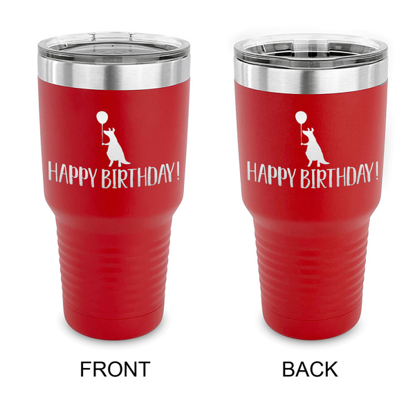 Custom Animal Friend Birthday 30 oz Stainless Steel Tumbler - Red - Double Sided (Personalized)