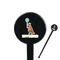 Animal Friend Birthday Black Plastic 7" Stir Stick - Round - Closeup