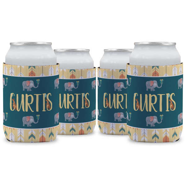 Custom Animal Friend Birthday Can Cooler (12 oz) - Set of 4 w/ Name or Text