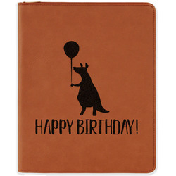 Animal Friend Birthday Leatherette Zipper Portfolio with Notepad - Single Sided (Personalized)