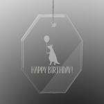 Animal Friend Birthday Engraved Glass Ornament - Octagon (Personalized)