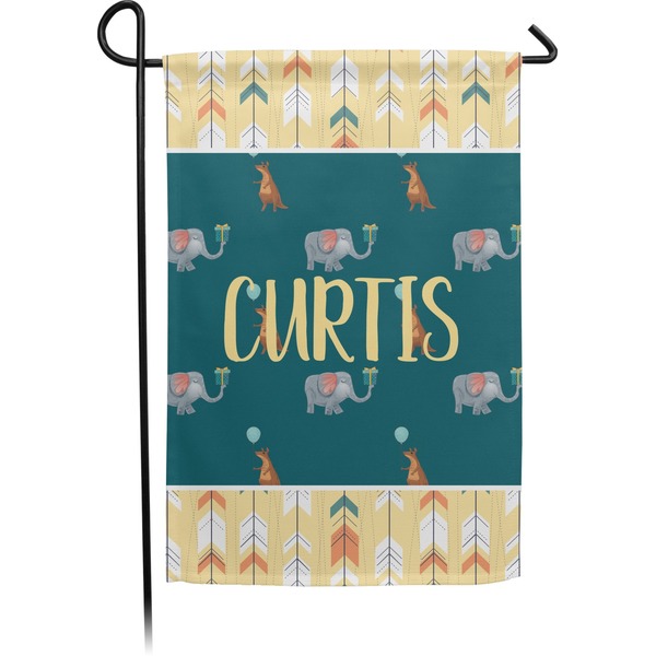 Custom Animal Friend Birthday Small Garden Flag - Double Sided w/ Name or Text