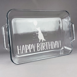 Animal Friend Birthday Glass Baking Dish with Truefit Lid - 13in x 9in (Personalized)