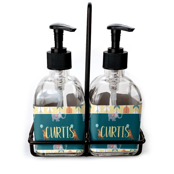 Custom Animal Friend Birthday Glass Soap & Lotion Bottle Set (Personalized)