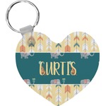 Animal Friend Birthday Heart Plastic Keychain w/ Name or Text