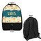 Animal Friend Birthday Large Backpack - Black - Front & Back View