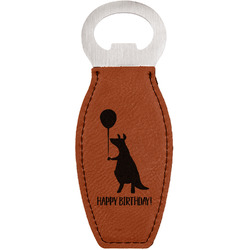 Animal Friend Birthday Leatherette Bottle Opener - Double Sided (Personalized)