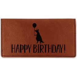 Animal Friend Birthday Leatherette Checkbook Holder - Single Sided (Personalized)