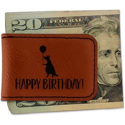 Animal Friend Birthday Leatherette Magnetic Money Clip - Single Sided (Personalized)