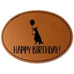 Animal Friend Birthday Faux Leather Iron On Patch - Oval (Personalized)