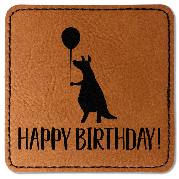 Custom Animal Friend Birthday Faux Leather Iron On Patch - Square (Personalized)